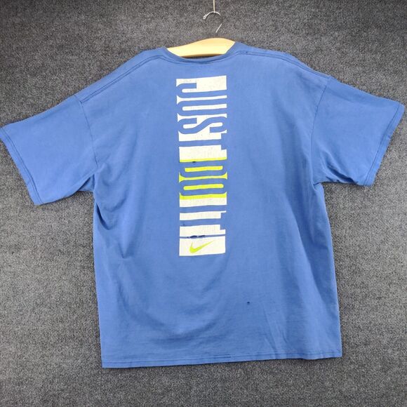 Vintage Nike Just Do It Graphic Swoosh Distressed T Shirt Double Sided Size XXL - Picture 3 of 14